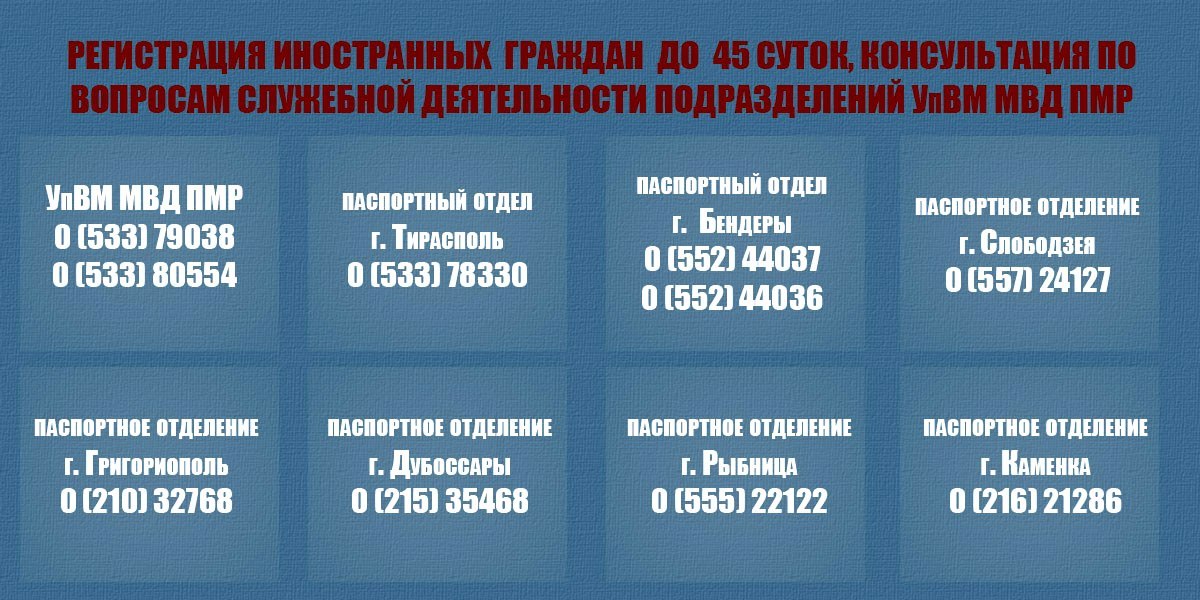 Паспортный стол тирасполь график работы