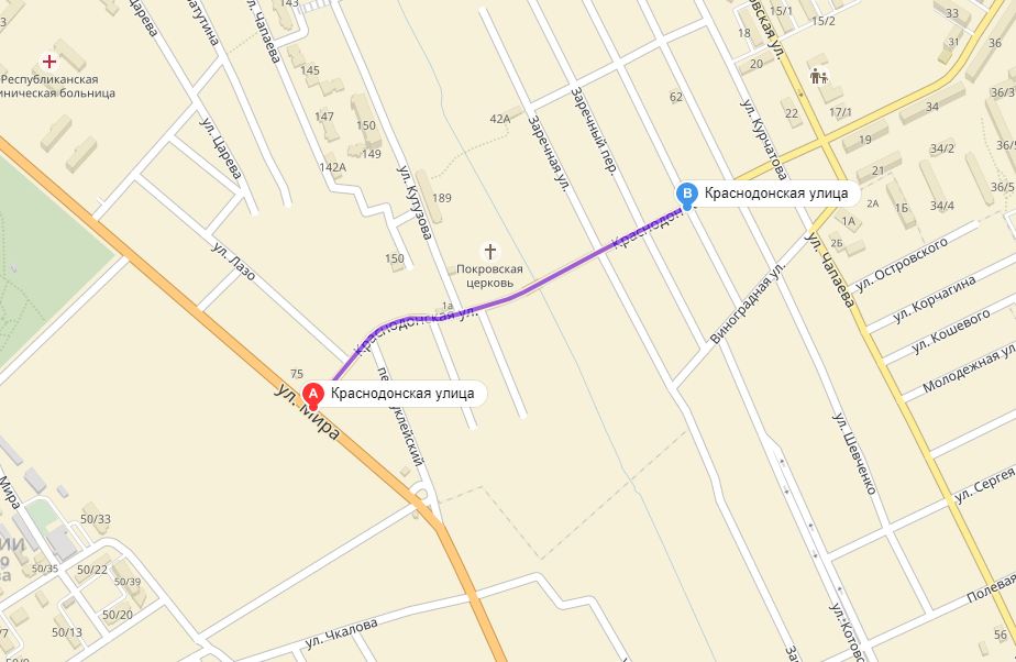 Краснодонская улица карта