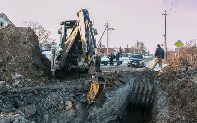 Авария водопровода в городе.