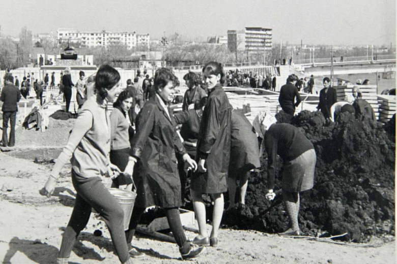 Строительство Мемориала Славы в Тирасполе, 1971-ый год.